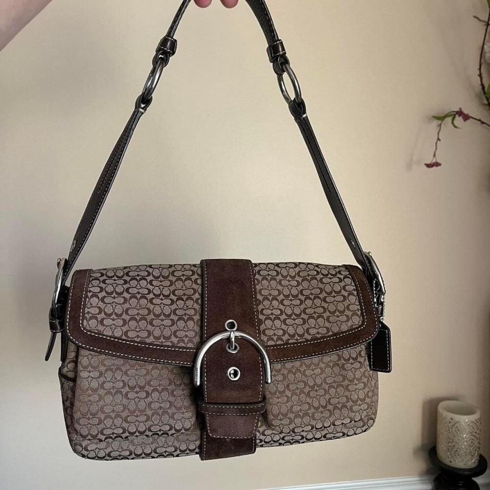 y2k 2000s Coach SoHo Signature Cs Monogram shoulder bag / handbag